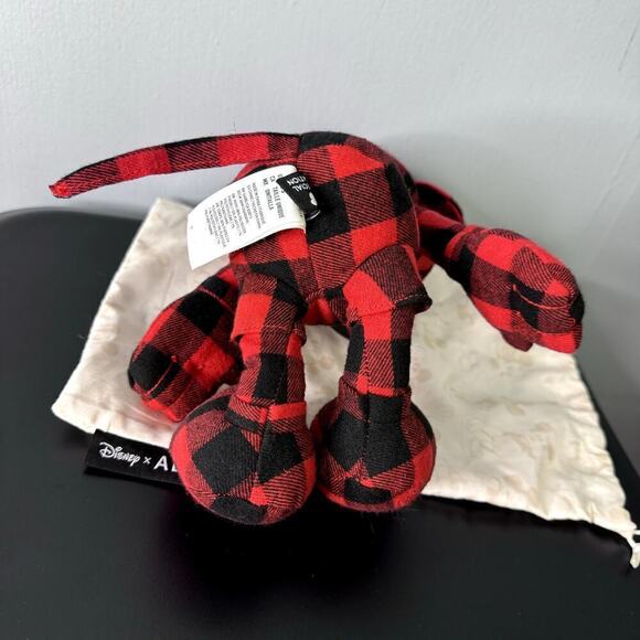Disney X AE Mickey Mouse American Eagle Special Edition Red Buffalo Plaid Plush - Picture 9 of 12